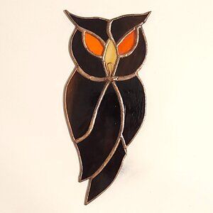 WISE OWL Stained Glass Brown Owl Barn Owl